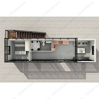 Cabine de pomme au deuxième étage avec terrasse maison conteneur avec escalier
