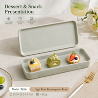 Nouvelle assiette de service rectangulaire contemporaine en mélamine, finition mate, durable, écologique, passe au lave-vaisselle, idéale pour la présentation en restaurant