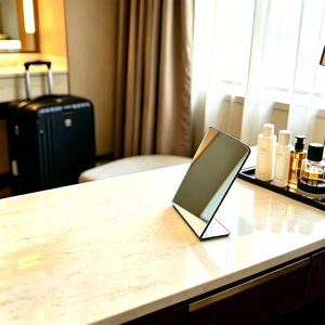 Custom L Shaped Acrylic <b>Mirror</b> Free Standing Tabletop <b>Vanity</b> <b>Mirror</b> Shatterproof Desktop Makeup <b>Mirror</b> for Home Office - Product Image 3