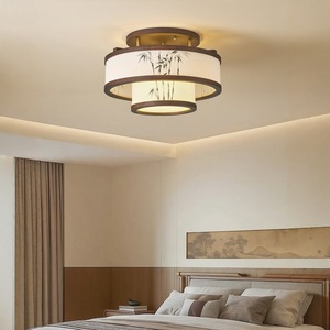 Lámpara de Techo Estilo Hoja de Bambú Zen, Diseño de Tela Estética China Minimalista de la Dinastía Song para Sala de Estar, Comedor y Dormitorio - Product Image 5