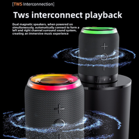 Haut-parleur magnétique 2-en-1 détachable BT5.4 avec lumières RGB respirantes en tissu, appairage TWS, radio FM, portable, longue autonomie de la batterie