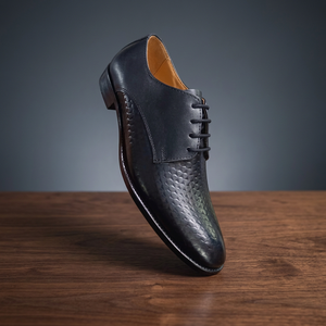 Chaussures habillées décontractées d'été pour hommes en cuir véritable à lacets, motif personnalisé, respirantes, légères, à bout pointu, personnalisables - Product Image 1