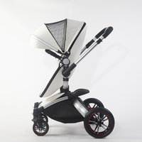 Poussette en cuir de luxe 3 en 1 de haute qualité