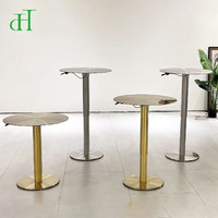 Bureau debout moderne rond or et argent - Table pour ordinateur portable à hauteur réglable pneumatiquement pour le bureau à domicile