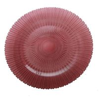 Assiette de présentation en verre côtelé coloré de 33 cm (13 pouces) pour mariages, événements et fêtes