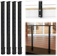 Outdoor Schwarzes Kabelgeländer Handlauf Balustrade Balkon Drahtseilgeländer Maßgefertigter Edelstahl 304 316 Kabelgeländerpfosten