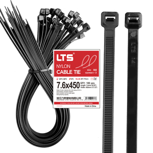 <span class=keywords><strong>18</strong></span> дюймов 120 фунтов сверхмощные кабельные стяжки 7,6*450 мм 100 шт. черный белый многоцелевой пластиковый крепеж самофиксирующийся проволочный ремешок - Product Image 1