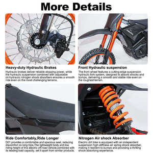 Motocicleta Todoterreno Potente de 3000w y 60km/h con Frenos Hidráulicos, E-moto Cross para Mayores de 13 Años - Product Image 4