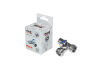 Vanne en T en laiton chromé 1/2"M×3/4"M×1/2"F |   Trois voies |   THS Thermostyle ®