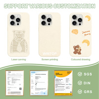 Nouvelle couverture biodégradable pour IPhone16 Plus étui de téléphone en paille de blé dégradable écologique pour iPhone 17 16 15 14 13 12 11 Pro Max