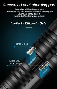 Nouveau P50 forte puissance lampe de poche USB de charge modèle/3A télescopique zoom extérieure équitation torche