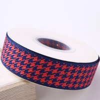 Ruban en polyester tissé pied-de-poule multicolore de 1 et 1,5 pouces pour vêtements, sangles et nœuds pour cheveux DIY – Vente en gros