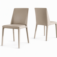 Chaise de salle à manger Parsons beige rembourrée avec assise capitonnée et pieds effilés, chaise d'appoint moderne pour cuisine, maison et restaurant