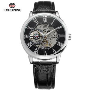 Venta caliente fábrica al por mayor relojes logotipo personalizado Forsining mano viento correa de cuero de hombres mecánicos <span class=keywords><strong>re</strong></span> - Product Image 5