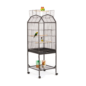 Jaula de hierro nueva con parte superior abierta y base con ruedas, jaula grande <span class=keywords><strong>para</strong></span> loros, jaulas <span class=keywords><strong>para</strong></span> pájaros <span class=keywords><strong>para</strong></span> <span class=keywords><strong>periquitos</strong></span> - Product Image 1