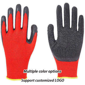 SONICE Hombres Negro Industrial Negro guantes de látex Recubierto Agarre de goma arrugado Trabajo Protección de jardín Guantes de seguridad de látex - Product Image 6