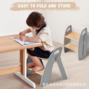 Children's Two-Step <b>Stool</b> Foldable Non-Slip Step <b>Stool</b> For Kids <b>Bathroom</b> Use Gray Pink Light Blue - Product Image 3