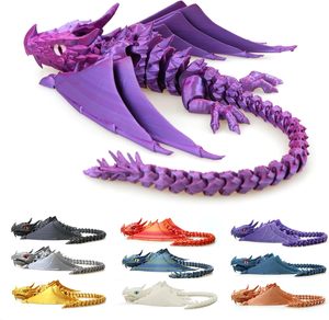Ailes de dragon imprimées en 3D, jouets anti-stress, modèle de dragon ailé articulé et flexible en cristal, décoration fantastique science-fiction pour la maison/le bureau - Product Image 1