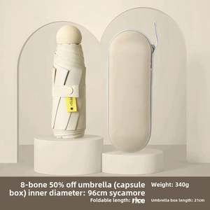 Promotional Wholesale 8-Bone Ultra-<b>Light</b> 50% Capsule Umbrella Women's Modern Silk Sunscreen <b>Parasol</b> - Product Image 4