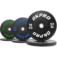 Discos de Pesas OKPRO para Gimnasio y Levantamiento de Pesas, Equipo de Fitness, Placas de Bumper