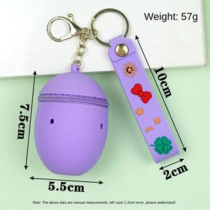 Porte-clés en silicone mignon de haute qualité, style dessin animé, écologique, pour enfants, idéal pour suspendre écouteurs ou sacs de rangement - Product Image 4