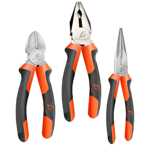 Pince à bec effilé à mâchoires dentelées et embout biseauté, poignée en caoutchouc, fil d'acier, 6 pouces, qualité industrielle OEM, en acier au chrome vanadium - Product Image 1