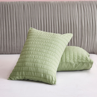 Ensemble de housse de couette trois pièces sur mesure, couleur unie, en polyester seersucker 200TC, lavable et portable, pour la maison