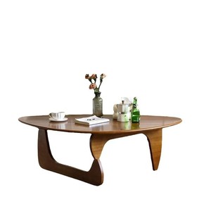 Nueva mesa de centro de madera, adecuada para sala de estar, uso doméstico, apartamento pequeño, forma triangular simple de estilo japonés moderno. - Product Image 5