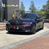 Film de protection de voiture en vinyle PET ASDFilm Super Bright Metal Paint Midnight Purple Chrome 1,52x17M pour enveloppement complet du véhicule, film changeant de couleur