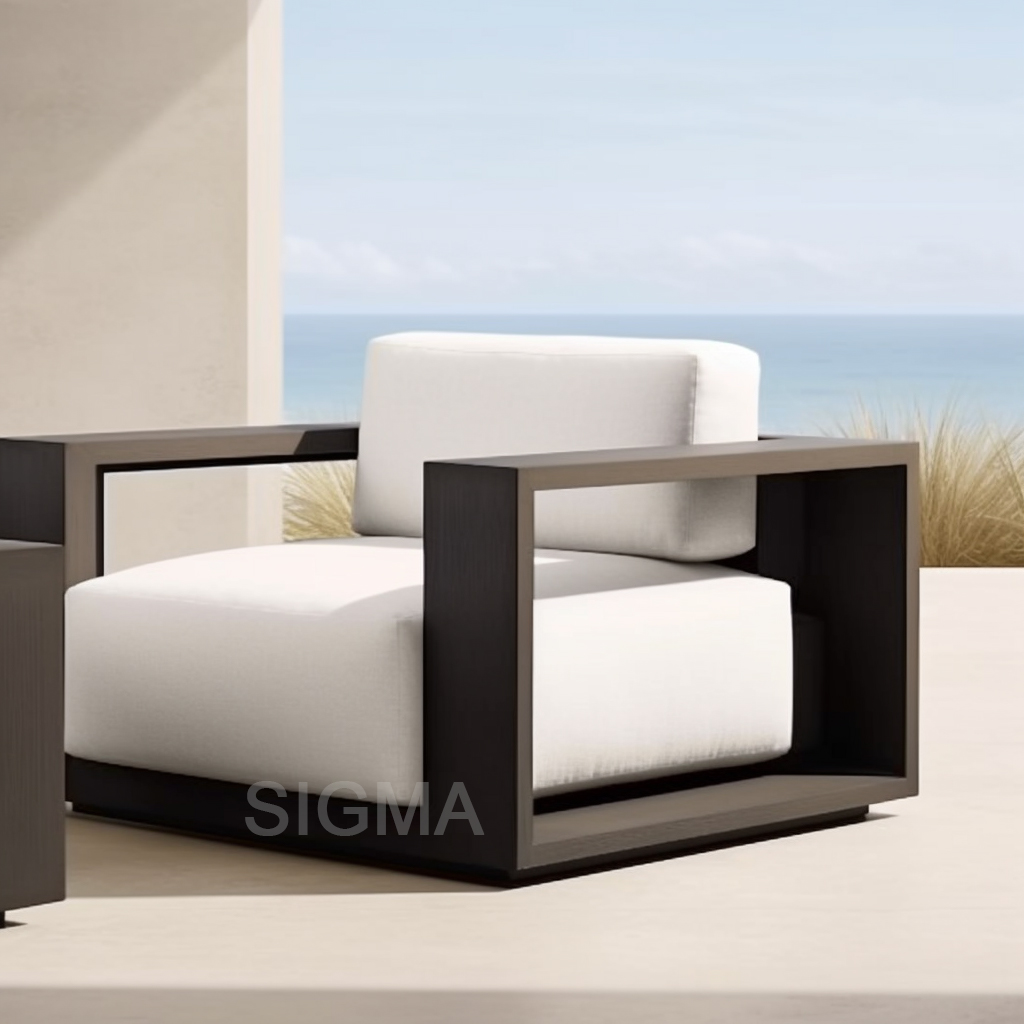 Outdoor sofas garden sets hotel patio aluminum furniture swivel lounge Single chair
