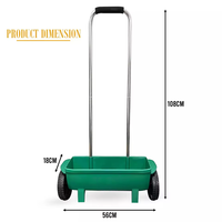 Épandeur de pelouse et de jardin de vente chaude 12L, chariot de semis d'engrais de semis Épandeur de pelouse pour les semences d'herbe, l'alimentation et l'engrais