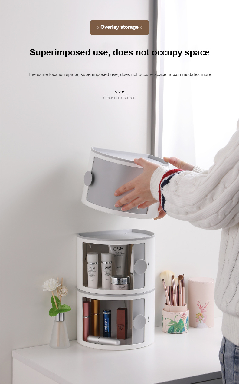 High quality custom logo environmental friendly save space waterproof Desktop wall-mounted skin care product tissue storage box