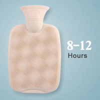 Bouillotte chauffante 2L en caoutchouc antidéflagrant avec housse en peluche douce pour soulager les douleurs menstruelles, pour hommes et femmes, idéale pour l'hiver et le lit