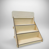 Présentoir de Comptoir Portable en Bois à 3 Niveaux pour Salons Professionnels, Foires Artisanales et Présentation de Savons