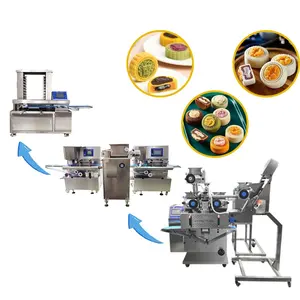 2023 Longteng ticari tam otomatik ay kek yapma makinesi üretim hattı ay kek basın moonkek makinesi