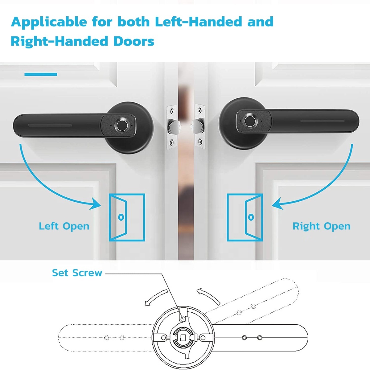 Kadonio Automatic Security Biometric Fingerprint Handle Interior Intelligent Lock Keyless Smart Door Lock · image 4