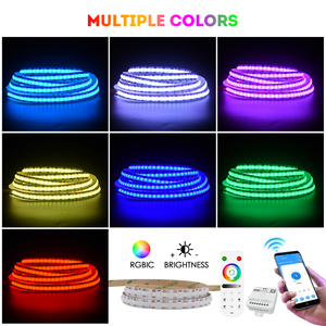 Tira de LED COB RGBIC direccionable de 10 mm de ancho, DC5V, 180 leds/m, color de ensueño, 5 m/rollo - Product Image 5