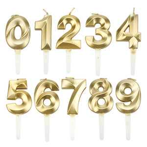 3D Gold Number Candles Large Metallic Birthday <b>Cake</b> <b>Decorations</b> Party <b>Supplies</b> For Birthdays - Product Image 5