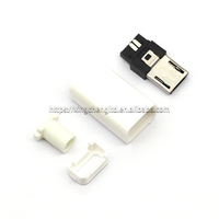 Conector macho Micro USB de 5 pines, soldadura negra/blanca para accesorios de cable de datos DIY