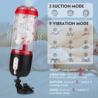 S-hande Masturbateur masculin vibrant à 9 modes, stimulation trilingue, 3 modes de succion, godet de masturbation, jouet sexuel pour hommes