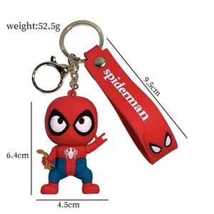 Supereroe capitan America Avengers 3D cartone animato portachiavi Spiderman <span class=keywords><strong>Marvel</strong></span> <span class=keywords><strong>Avenger</strong></span> Hero portachiavi elegante in Silicone Design - Product Image 4