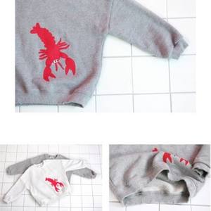 Sweat-shirts vintage pour enfants avec imprimé homard rouge, fabriqués en Chine par un fabricant de vêtements - Product Image 4