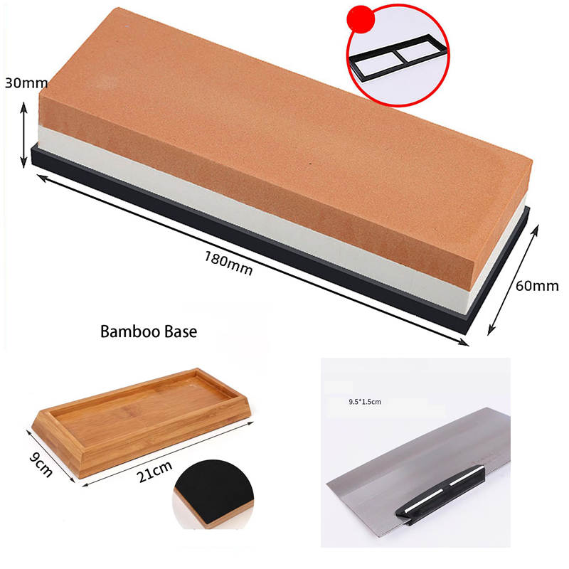 Piedra naranja blanca + Base de bambú + Set de fijación