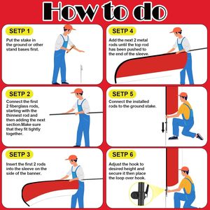 <span class=keywords><strong>Kit</strong></span> de Mástil para Bandera de Plumas de Doble Cara con Colores Brillantes para Publicidad Comercial - Product Image 6