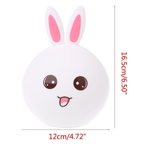 Lampe led en forme de <span class=keywords><strong>lapin</strong></span> avec capteur tactile, lumière changeante entre 7 couleurs, luminaire décoratif d'intérieur, idéal pour la chambre d'un bébé - Product Image 6