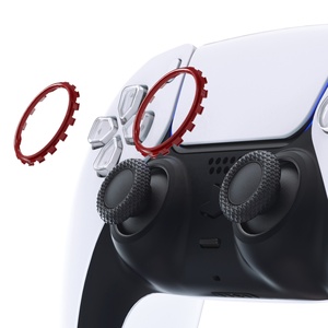 EXtremeRate Anneaux d'accentuation personnalisés de remplacement rouge carmin pour manette PS5 BDM-010/020/030/040/050 - Product Image 1