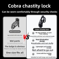 Cobra Model SM046 20 Cage de chasteté pour homme à toucher lisse, Cage à pénis, Verrouillage CD, Contrôle du désir, Jouets sexuels SM