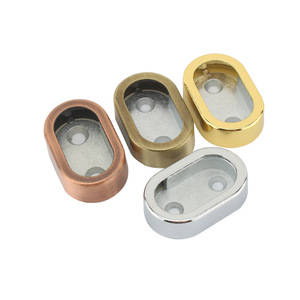Zinc Alloy <b>Clothes</b> Rod Bracket Wall Mount Thickened Flat Tube Wardrobe Hardware Non Detachable Die Casting - Product Image 2