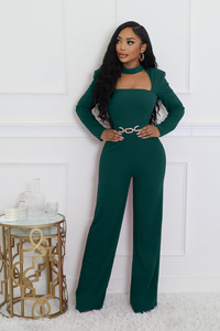 AJ4933 Suministro Transfronterizo Ropa de Mujer Estilo Europeo y Americano <span class=keywords><strong>Mono</strong></span> Elegante Personalizado con Cuello Solapa y Manga Larga - Product Image 6