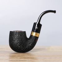 Pipe à tabac en bois vert alligator Bent Briar Différentes couleurs de traitement Pipe à fumer